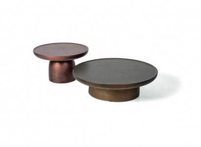 Set of 2 Coffee Tables Stainless Steel Side Table Designer Living Room Table 2-piece